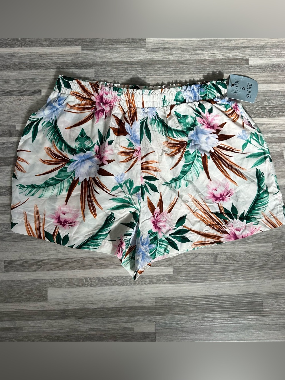 Shade & Shore White Tropical Floral Women’s Shorts size S
